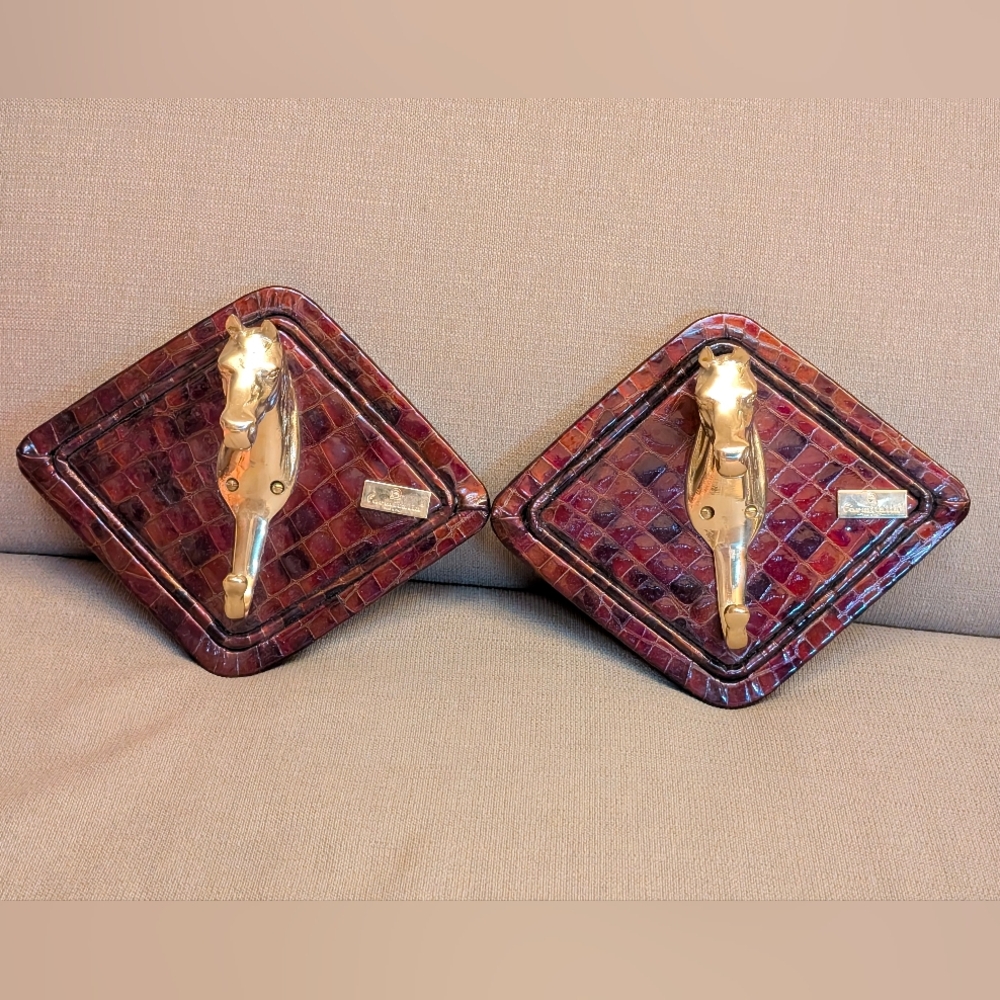 Formitalia Crocodile & Brass Horse Head Wall Hangers (2)
